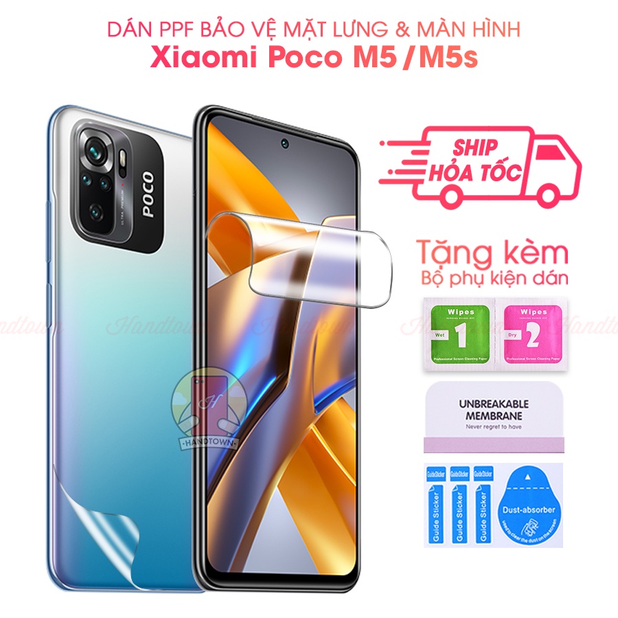 Dán PPF Film bảo vệ Xiaomi Poco M5 / M5s bảo vệ màn hình skin mặt lưng chống vân cường lực dẻo