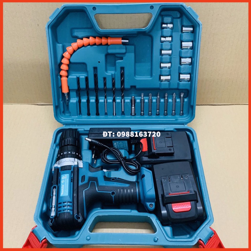 Máy khoan cầm tay, máy khoan pin bắn vít 3 chức năng Makita 36V có búa, bắt vít cực khỏe bảo hành 12 tháng CHÍNH HÃNG