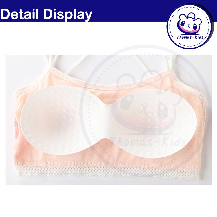 [THOMAS Kdis] Áo Lót Ren Hai Dây Lưng Siêu Thoải Mái Thoáng Khí Cho Nữ Thanh Thiếu Niên 8-16 Tuổi