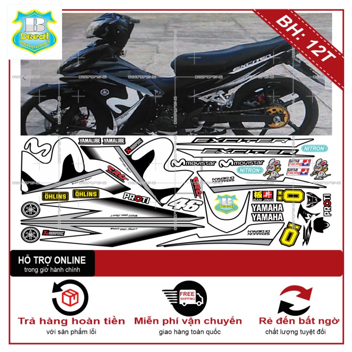 ( Quí khách vui lòng mang ra tiệm cho thợ dán ) Tem EX 2011 MOVISTAR MẪU 2 [Bi Decal]