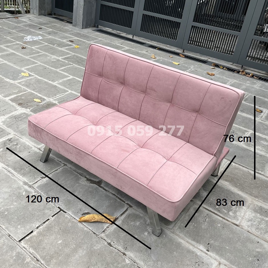 Bộ sofa mini màu hồng phấn chất vải nhung cao cấp giá tại kho