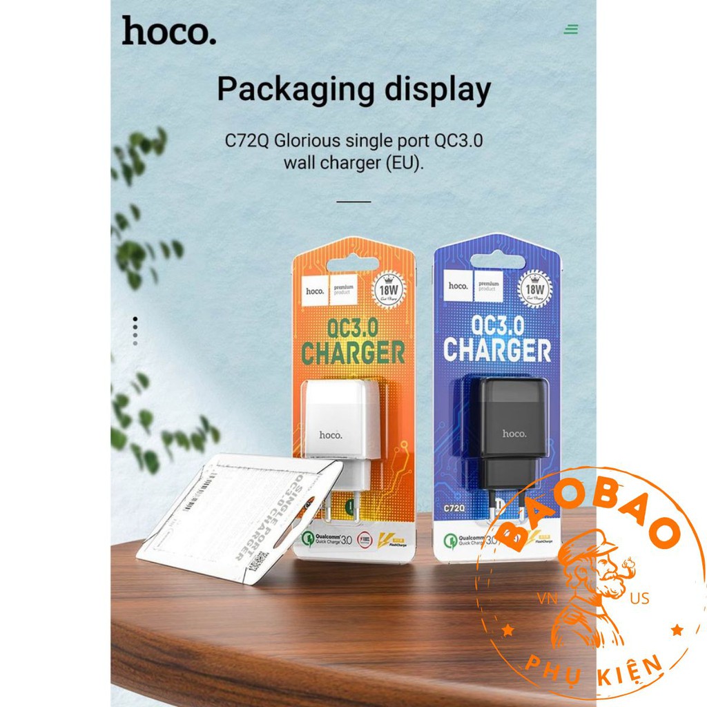 CỦ SẠC NHANH HOCO C72Q DÒNG QC3.0/18W