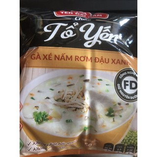 Cháo gà xé nấm rơm đậu xanh tổ yến, 50g