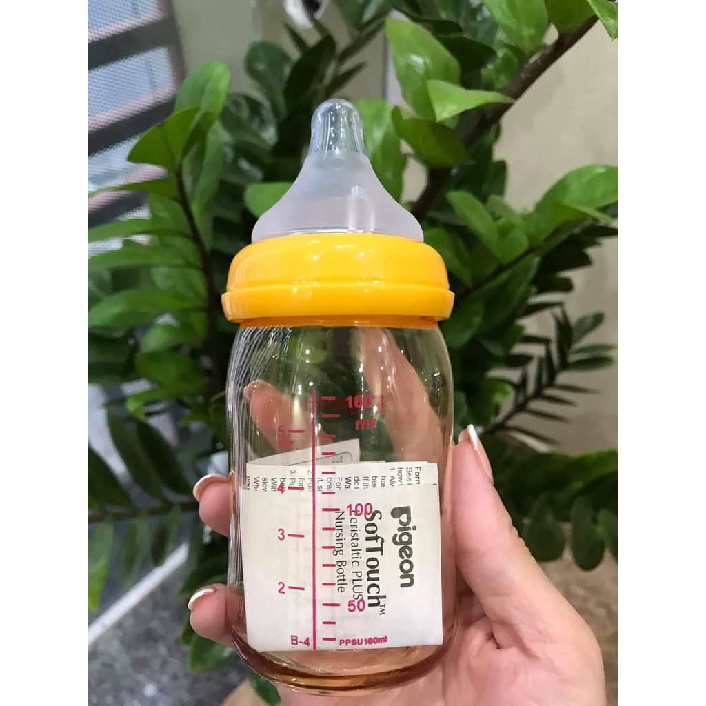 Bình Sữa Pigeon Cổ Rộng Cao Cấp 160ml Cho Bé Sơ Sinh - HÀNG NHẬP KHẨU - Thị Nắng Store
