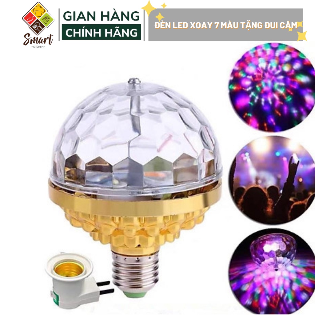 💕FREESHIP💕 Đèn led trang trí vũ trường xoay 7 màu, đèn sân khấu, quán bar, phòng hát, dành cho dân bay, kèm đui cắm