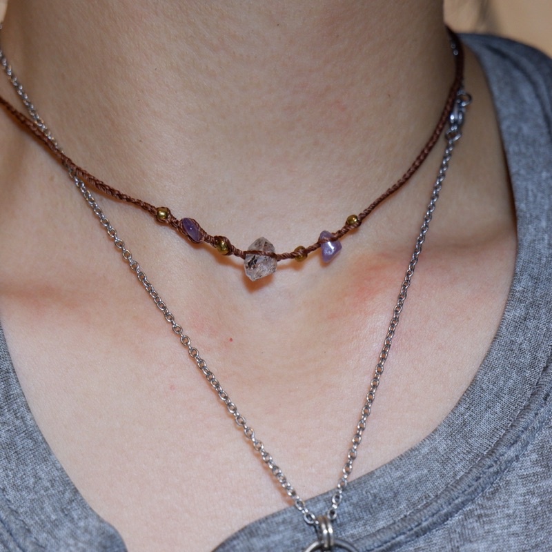 vòng cổ Herkimer,(đọc nội dung) ,đá thanh tẩy,đá thiên nhiên, handmade,chocker