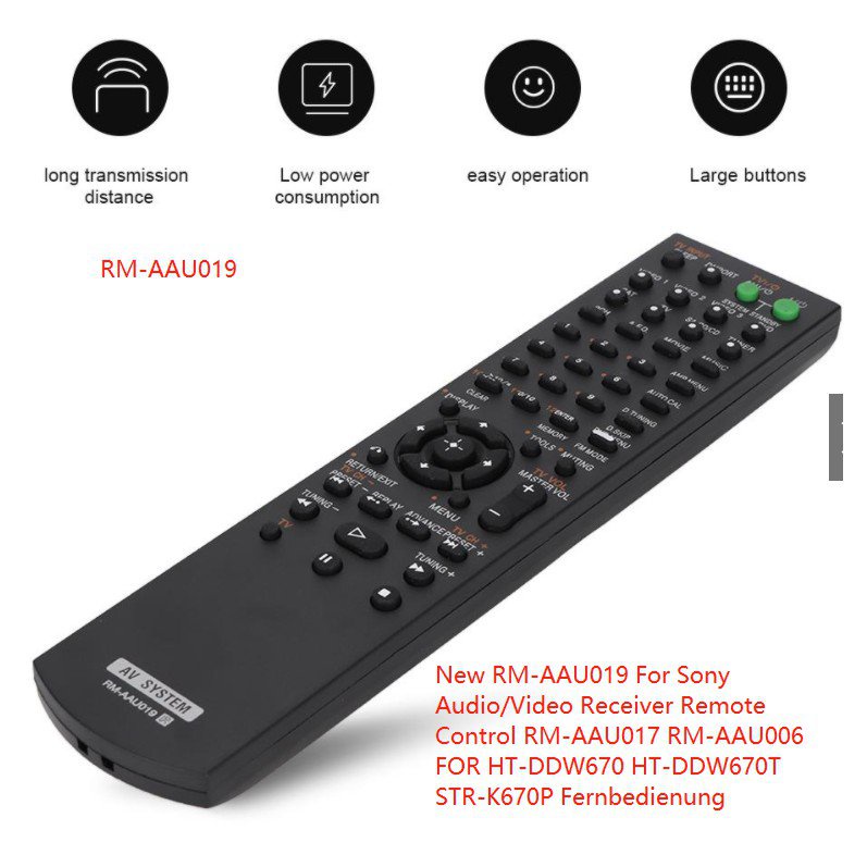 Sony RM-AAU019 cho máy thu âm thanh / video Sony điều khiển từ xa RM-AAU017 RM-AAU006, RM-AAU005, RM