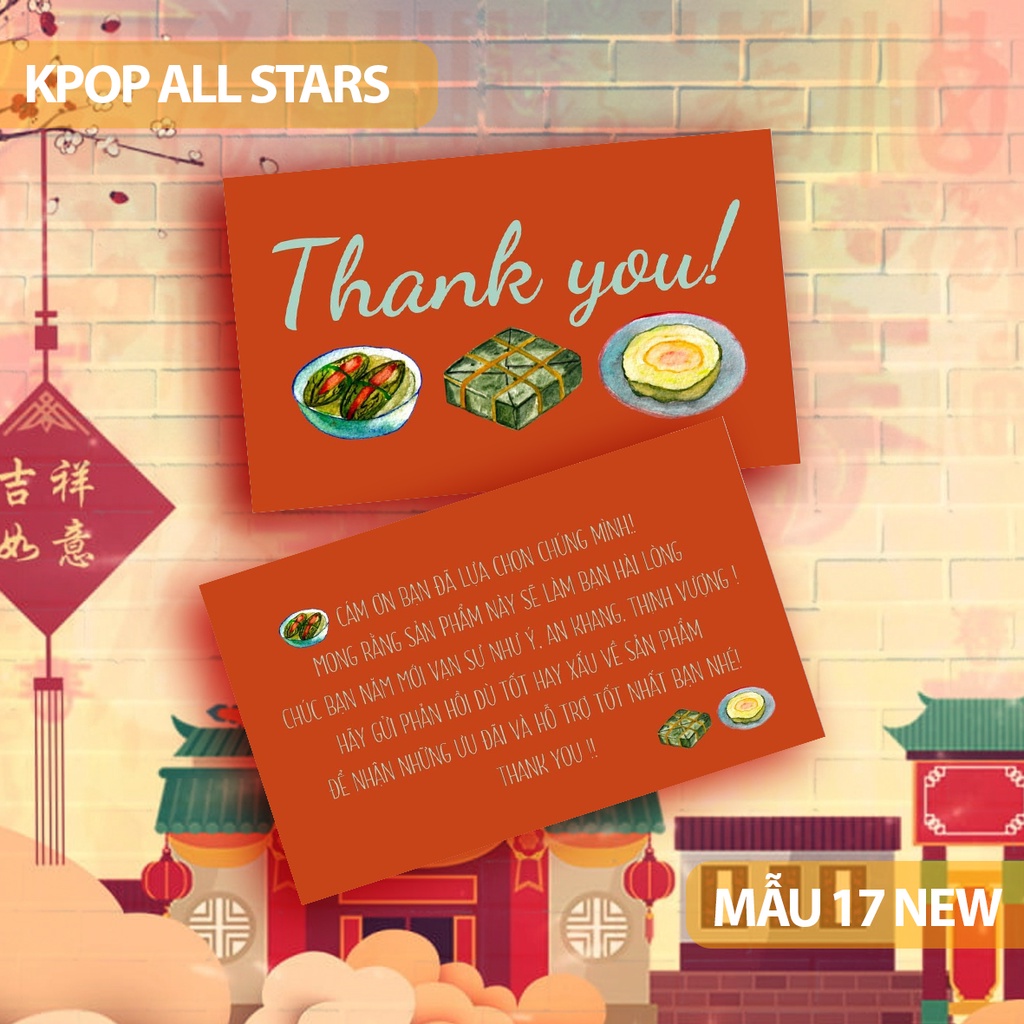 Hộp nhựa kèm 100 card cám ơn, card Thank you sáng tạo độc đáo hợp trend (11 mẫu)  dành riêng cho shop bán hàng