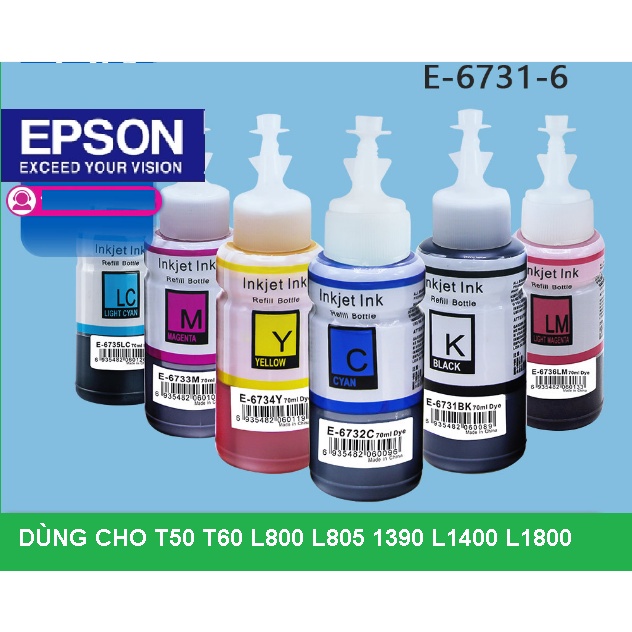 Mực in phun Epson T673  L800 L805 810 850 T50 T60 L1800 1390