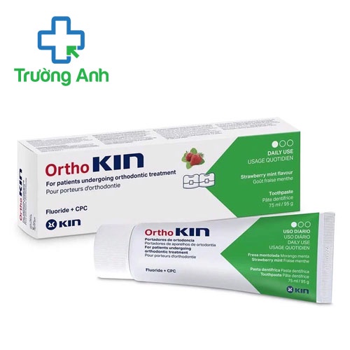 Ortho Kin 75ml - Kem đánh răng dành cho người niềng răng, ngừa sâu răng của Tây Ban Nha