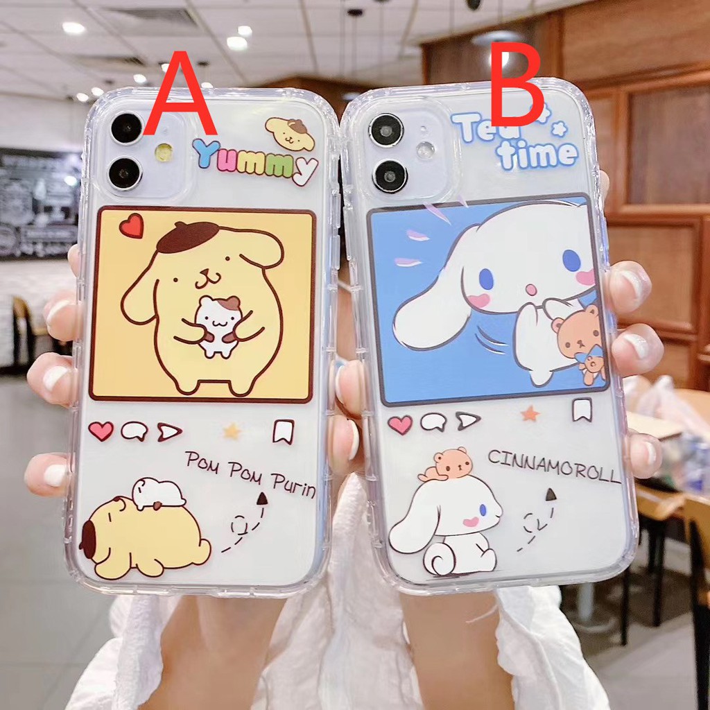 Ốp điện thoại mềm trong suốt họa tiết hoạt hình cún tai lớn 3D cho iPhone 11 11 Pro 11 Pro Max X XS XR XS Max 7 8 Plus