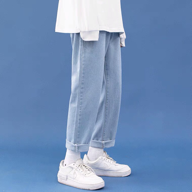 Quần jean baggy nam nữ ống suông rộng Unisex vải jeans bò cao cấp phong cách Hàn Quốc Tdshopnt | BigBuy360 - bigbuy360.vn