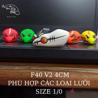 Body nhái hơi F40 v2 4CM Minlure trắng ngọc trinh nhái hơi câu lure cá lóc phù hợp các loại lưỡi câu nhái hơi size 1/0