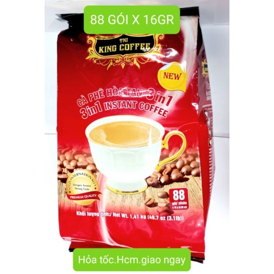 88 Gói King Cà Phê Hòa Tan 3in1 Gói 16gr, 10/2024