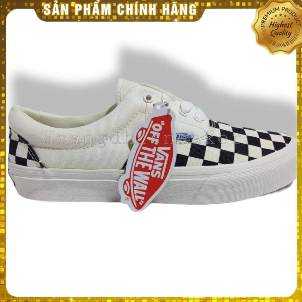 Giày Thể Thao Nam Nữ Trắng Vans Caro Buộc Dây Era Caro [Có Video Thật - Ảnh thật - Full Box]