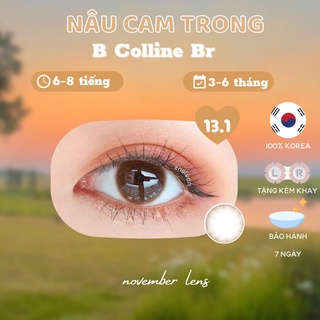 Kính áp tròng màu nâu cam trong B Colline Brown Hàn Quốc