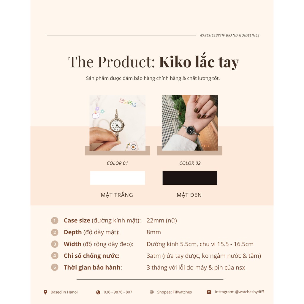 Đồng hồ nữ mặt tròn kiêm lắc tay bạc KIKO mặt trắng đồng hồ nữ mặt nhỏ size 22mm Watchesbytif đi học đi chơi | BigBuy360 - bigbuy360.vn