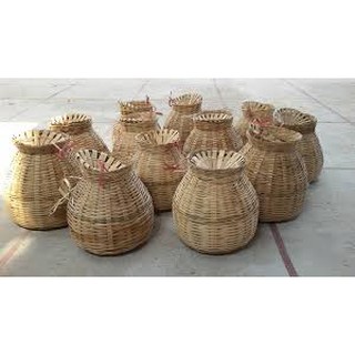 Giỏ mây tre bắt cua cá - trang trí, trồng cây, cắm hoa size lớn
