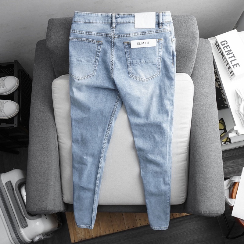 Quần jean dài cao cấp nam slimfit thời trang VNXK ống ôm nhẹ co giãn
