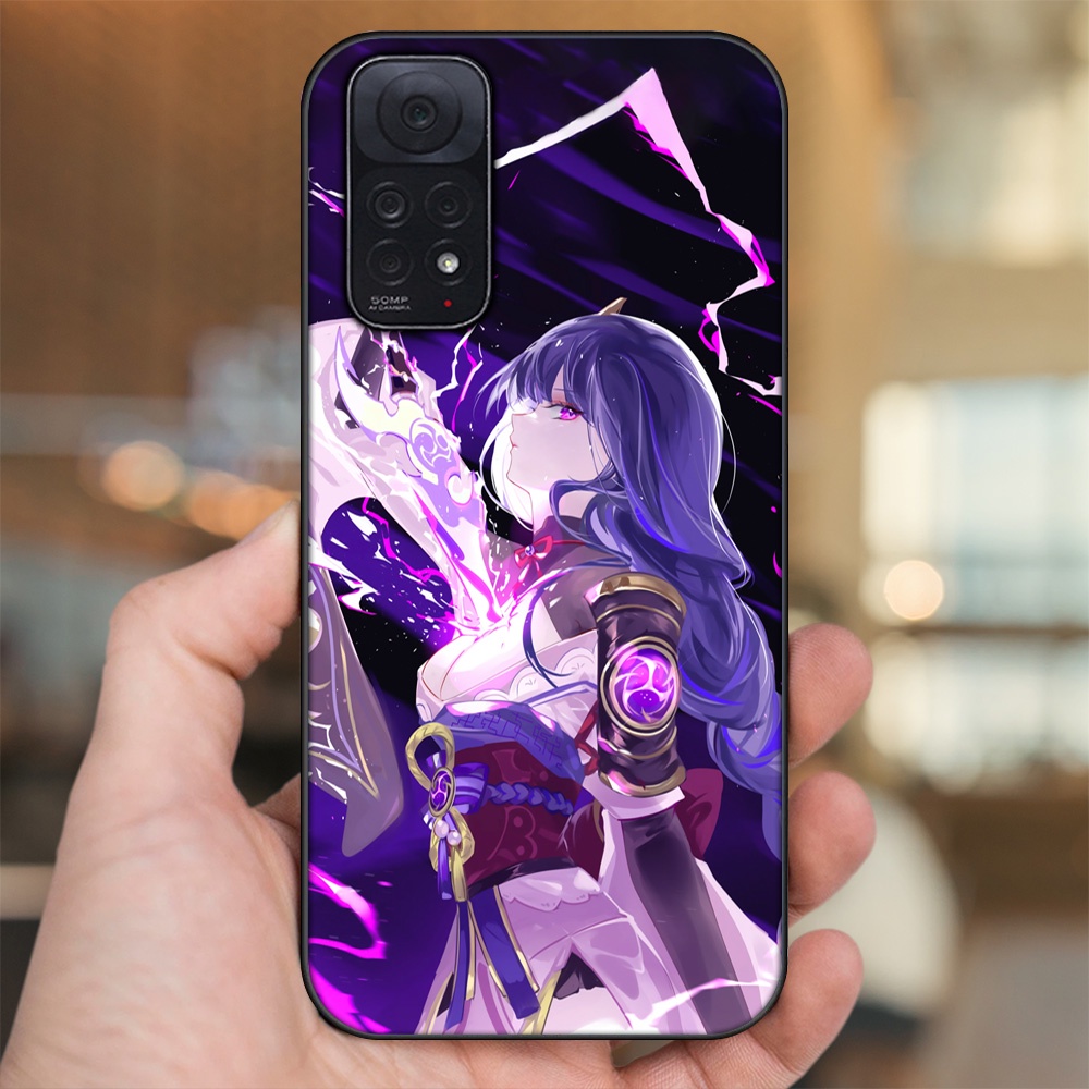 Ốp lưng Xiaomi Redmi Note 11, Note 11s viền đen in hình Raiden Shogun Genshin Impact