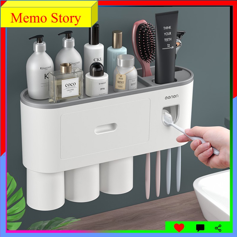 Bộ Dụng Cụ Lấy Kem Đánh Răng Tự Động Lý Tưởng, Giá Đỡ Máy Ép Kem Đánh Răng Gắn Tường Phòng Tắm