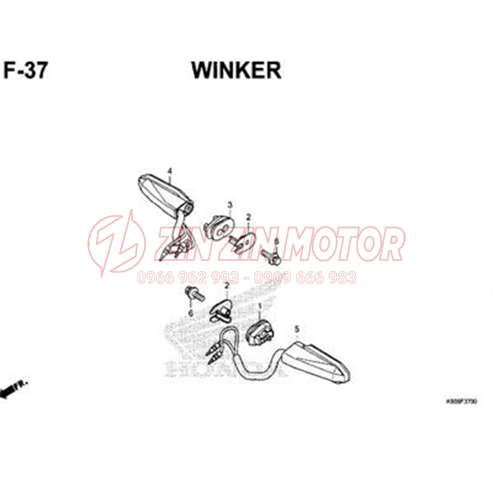 Cao su pát sắt đèn xi nhan Vario 150 Vario 125 2018 - 2021 Click 150i 2019 Click 125 2019 ADV 150 chính hãng Honda