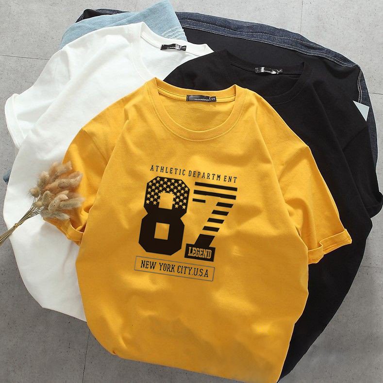 Áo thun tay lỡ nam nữ số 87 vải dày mịn 20T2729