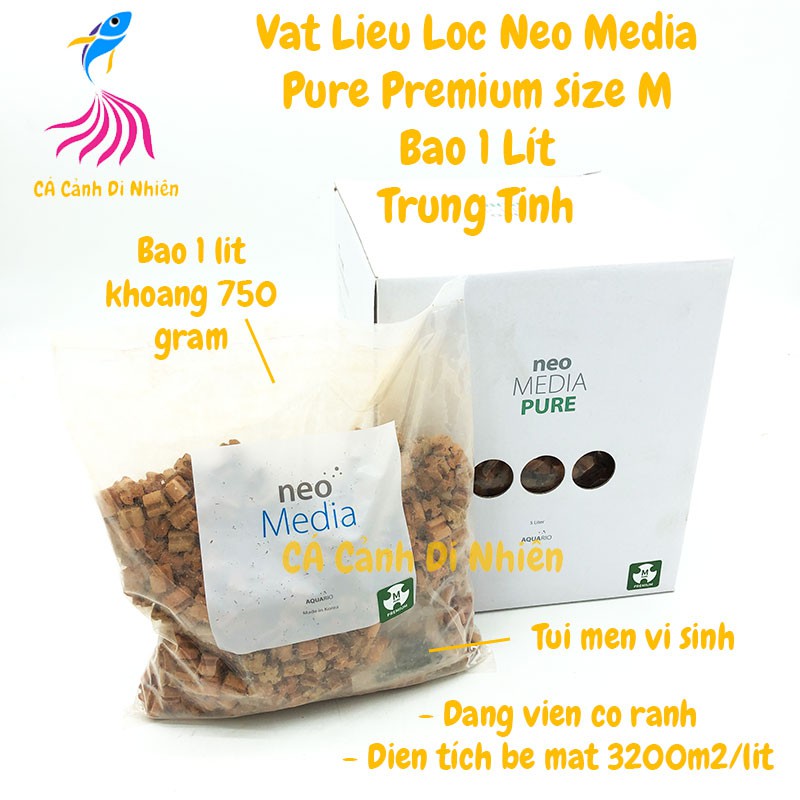 Vật liệu lọc Neo Media - PURE Premium size M 1 Lít Trung Tính cho hồ cá