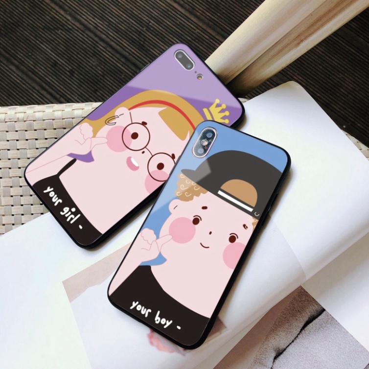 Ốp lưng iphone 6, 7, 8 Plus, X, XS, XR, XSMAX, 11, 11PRO, 11 PROMAX, 12, 13 PROMAX CỐ BÉ, CÂU BÉ đẹp tươi BẰNG KÍNH PKVN