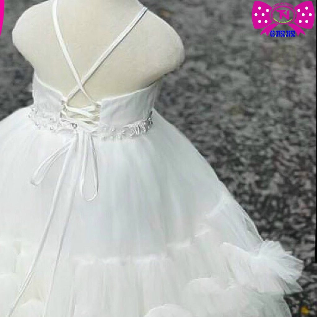 Váy Bé Gái Nhiều Tầng Cài Nơ bên Eo - hàng thiết kế cao cấp - Váy Công Chúa TN342022007
