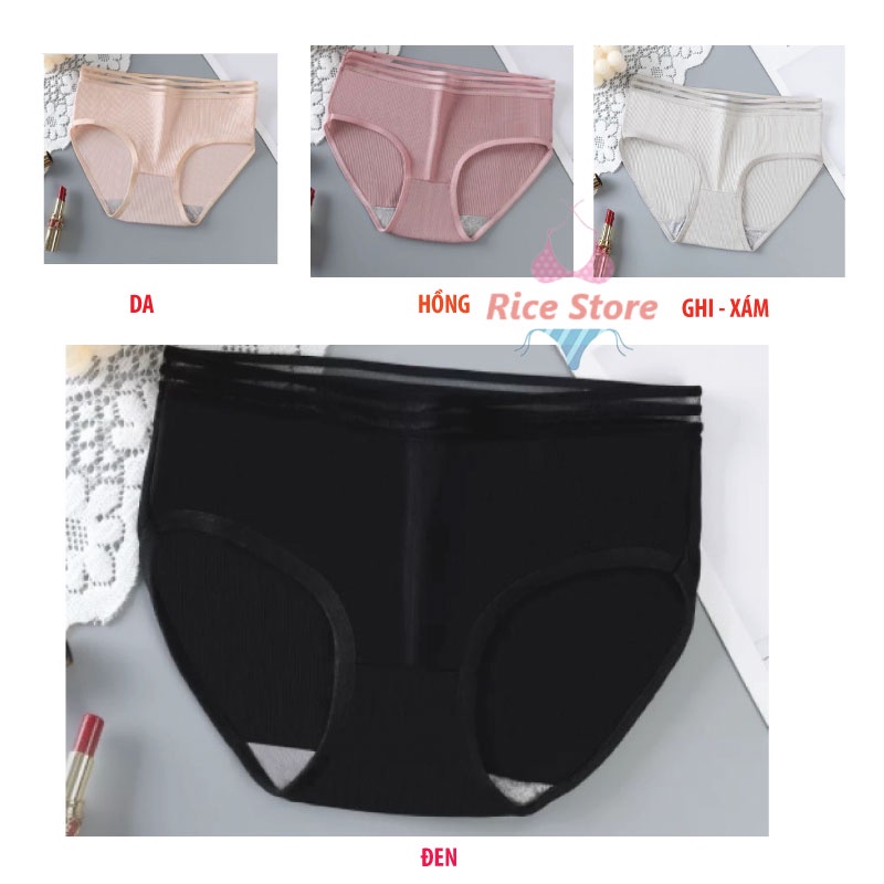quần lót nữ cotton cạp lưới thông hơi kháng khuẩn KIMCHIBIKINI chip thái cao cấp thoáng mát dễ thương QL021