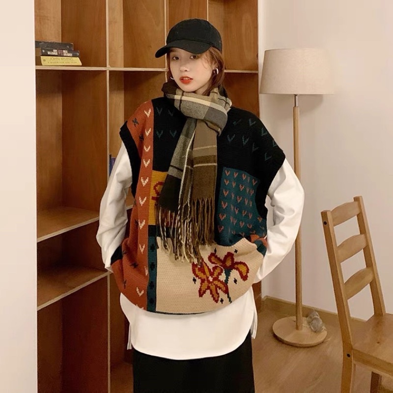 Áo gile len họa tiết bigsize ORDER