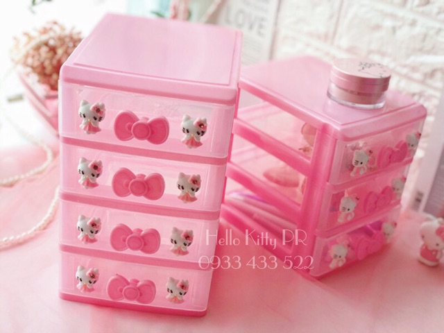 Tủ nhựa mini 4 tầng HELLO KITTY