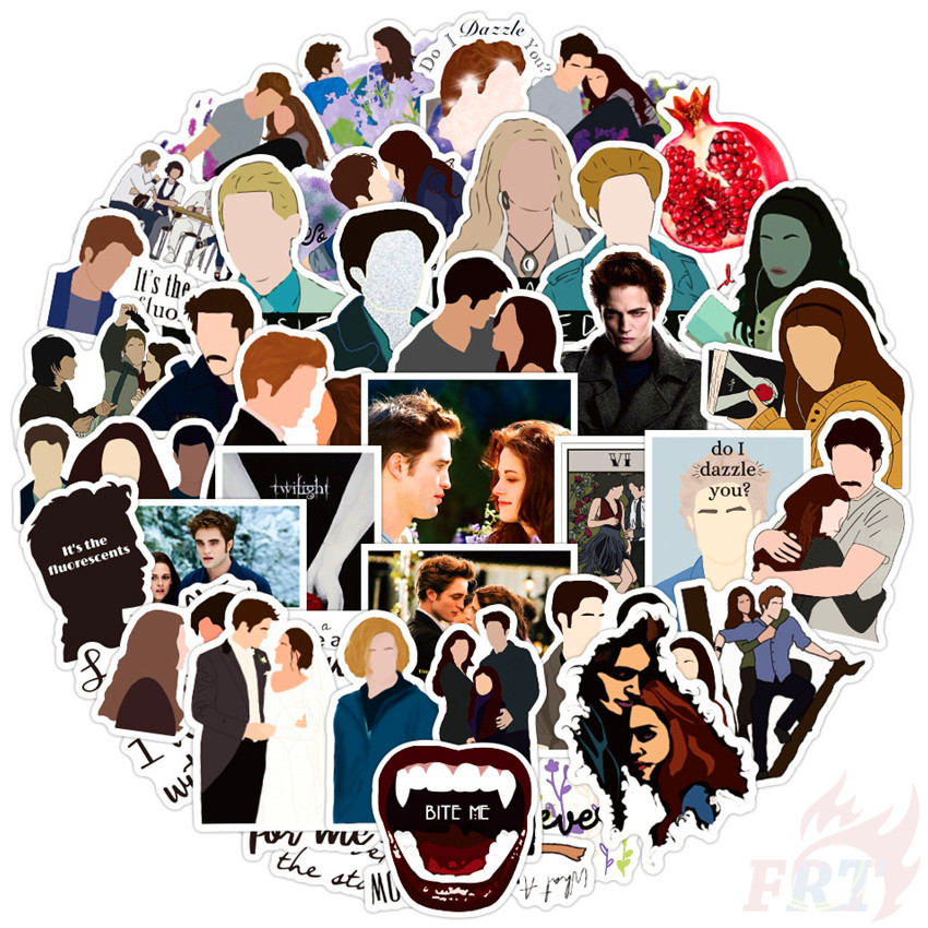 ❉ Miếng Dán Phim The Twilight Saga - The Love of Vampire &amp; Human ❉ Bộ 50 Miếng Dán Sticker Họa Tiết Doodle Thời Trang
