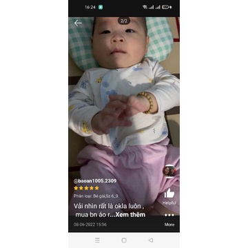 Áo Dài Sơ Sinh Peptit Mềm Mát