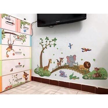 Tranh dán tường cho bé Combo hình Động Vật ngộ nghĩnh
