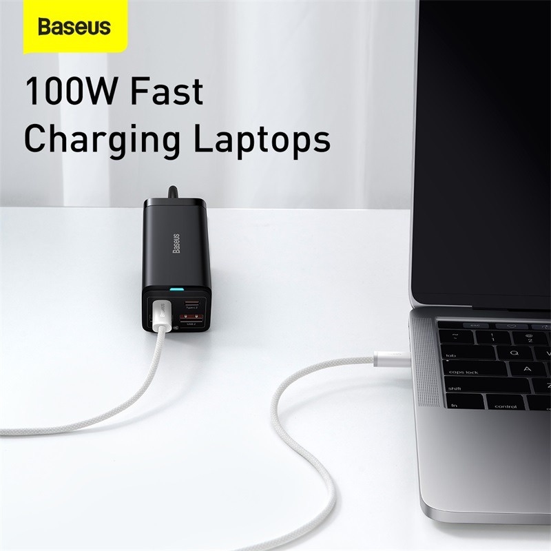 Cáp bọc dù sạc nhanh và truyền dữ liệu Baseus 100W USB C to USB C cho ipad Xiaomi Ssamsung