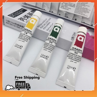 Sét  Bột Vẽ Ecor Fin Chính Hãng 12 Màu Chuyên Dụng 12 Màu (12ml/tuýp - 1 set/ 144ml)
