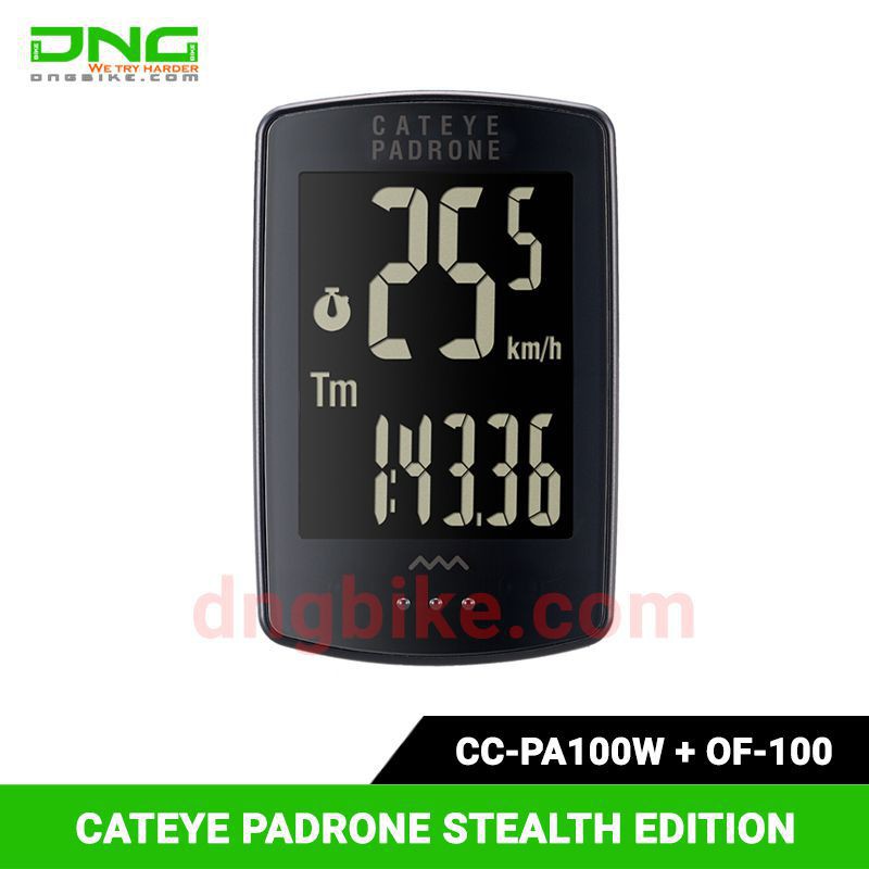 Đồng hồ xe đạp CATEYE PADRONE STEALTH EDITION CC-PA100W + OF-100