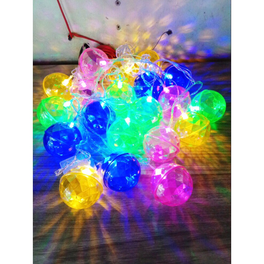 Dây đèn trang trí banh tròn nhiều màu 5 mét