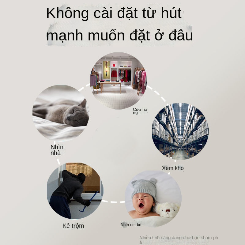 ✿☬Không cần cài đặt tính năng nhìn ban đêm không cần mạng, điện thoại di động có thể được kết nối với camera để giám sát
