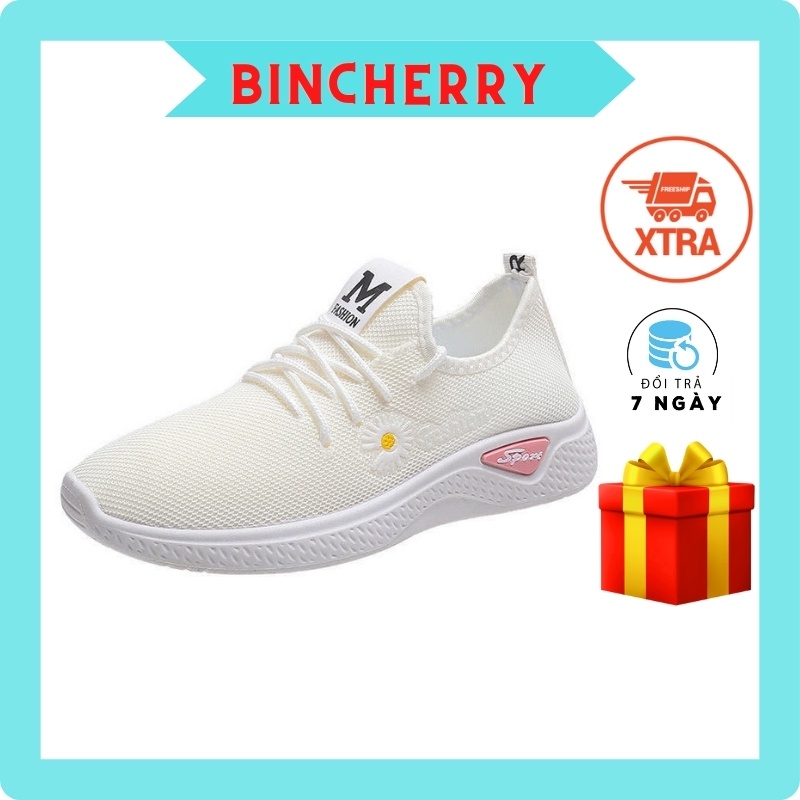 Giày Thể Thao Nữ Rẻ ❤️ FREESHIP ❤️ Giày Thể Thao Tập Gym Hoa Cúc Phong Cách Hàn Quốc Thoáng Khí Siêu Êm GBN01