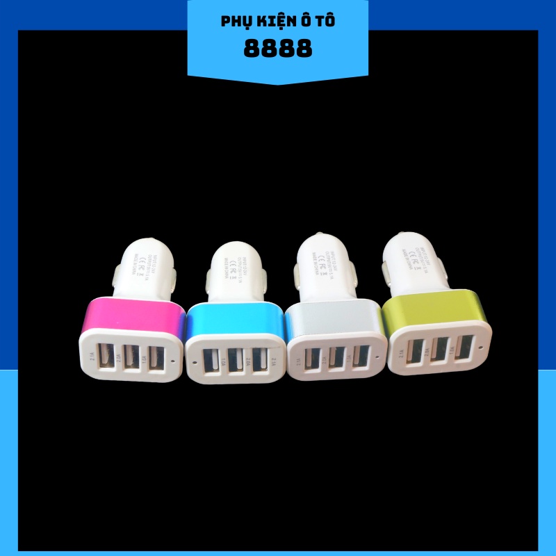 Tẩu sạc nhanh 3 cổng USB nhỏ gọn tiện lợi, sạc nhanh