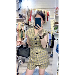 (giá rẻ như tặng-ảnh thật) set vest kẻ siêu xinh