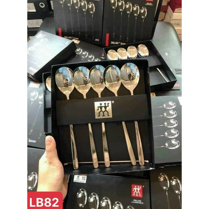 SÉt 5 thìa inox ZWILLING CAO CẤP HÀNG XUẤT NGOẠI SIÊU BỀN ĐẸP