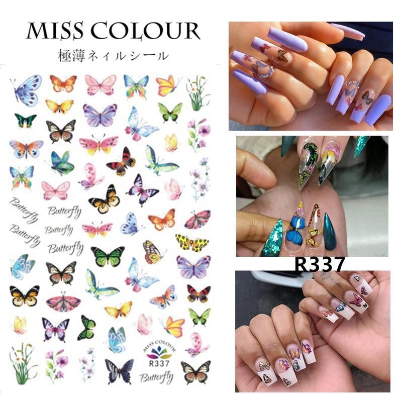 Nail Sticker Mẫu Bướm Tuyệt Đẹp - Trang Trí Dán Móng Tay Dễ Thương