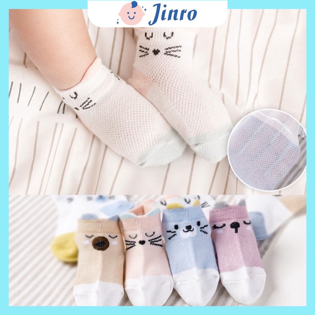 Set 5 đôi tất lưới cho bé 100% cotton mềm mại thoáng chân hình ngộ nghĩnh shop mẹ và bé Jinro baby world