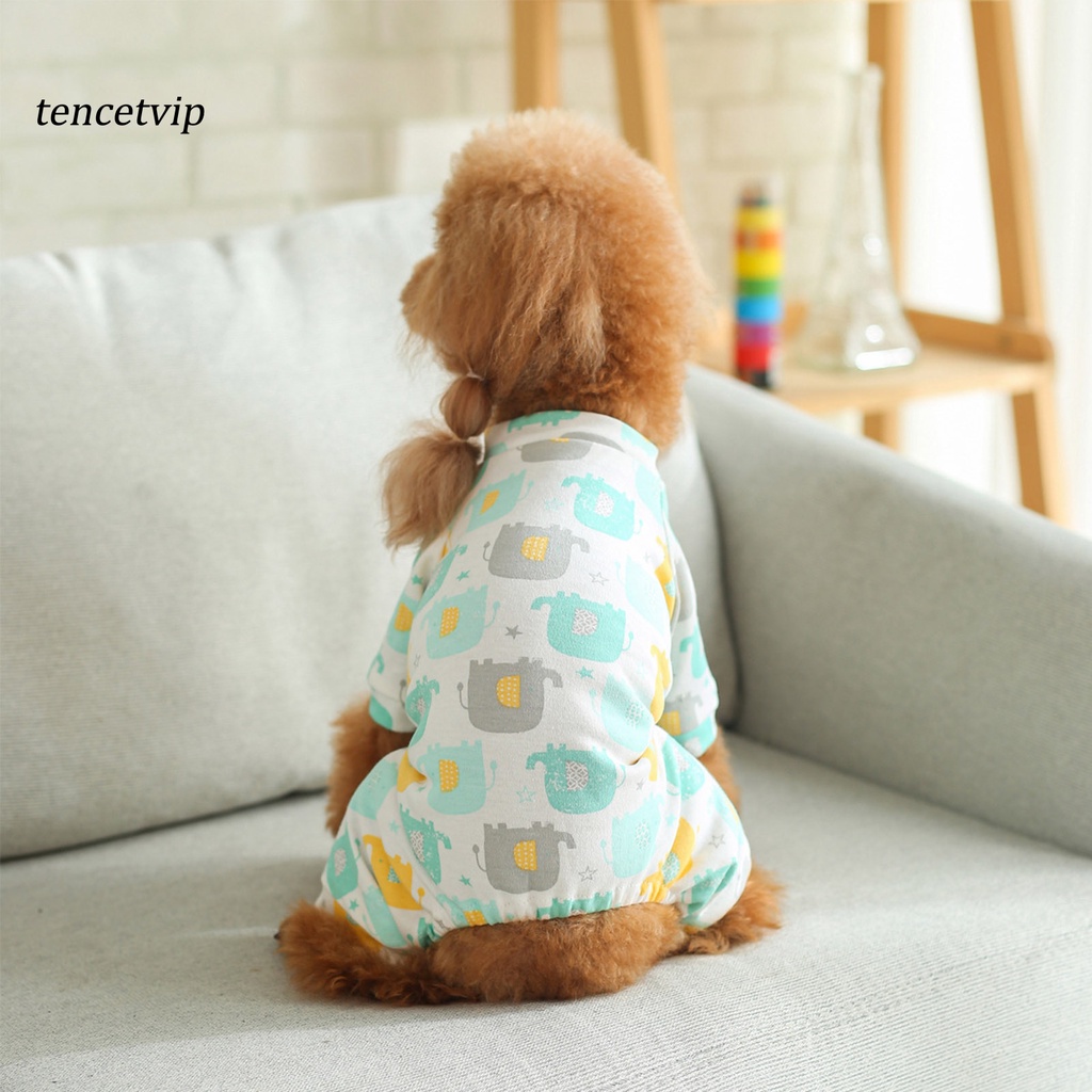 Áo liền quần bằng cotton đàn hồi xinh xắn thân thiện với da cho thú cưng