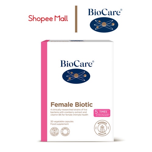 Men vi sinh phòng chống phụ khoa và viêm tiết niệu cho nữ giới (dạng viên uống) Biocare Female Biotic hộp 30 viên
