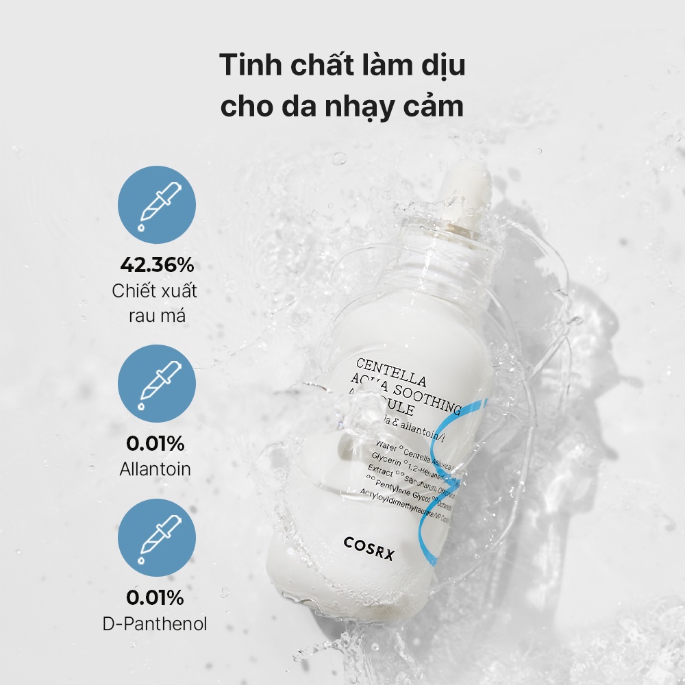 Tinh chất dưỡng da COSRX Hydrium Centella Aqua Soothing Ampoule 40ml cấp ẩm giúp da mượt mà